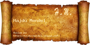 Hajdú Mendel névjegykártya